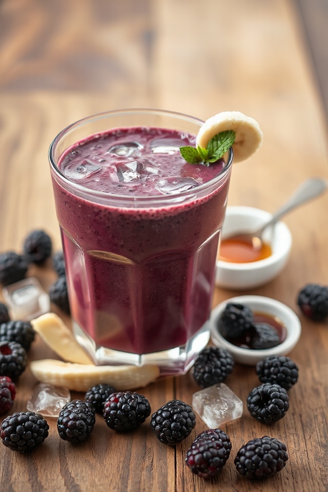berry banana blended drink
