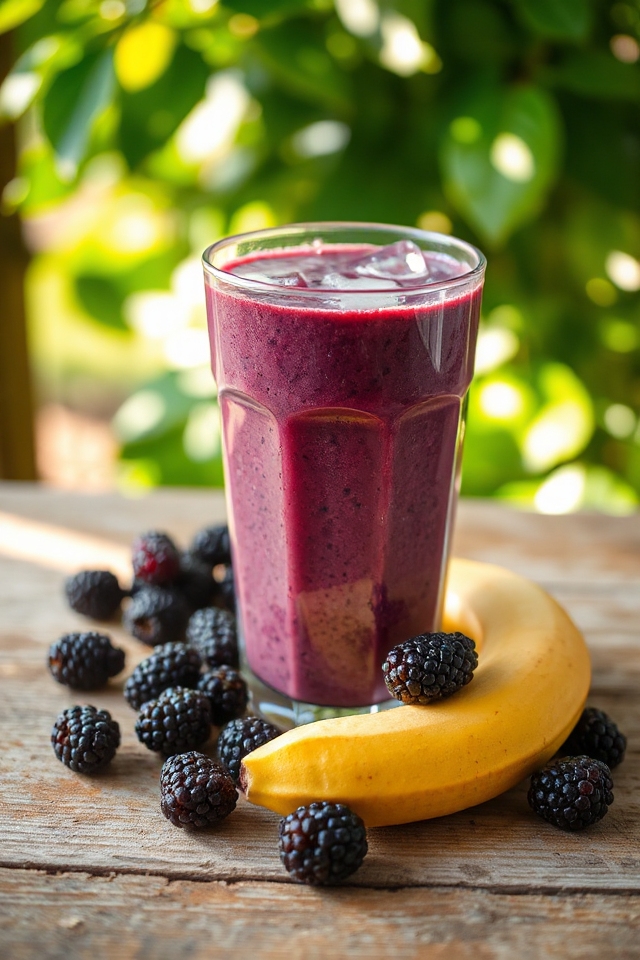 blend banana and blackberries