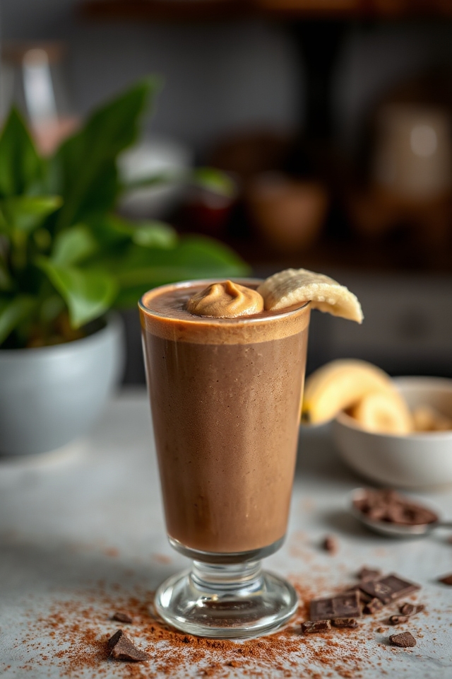 blend chocolate banana smoothie