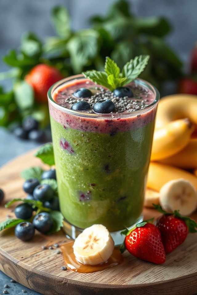blend fruits greens yogurt