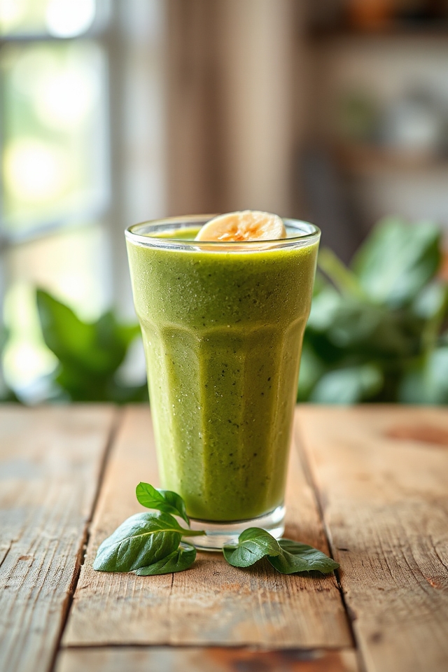 blend spinach banana milk