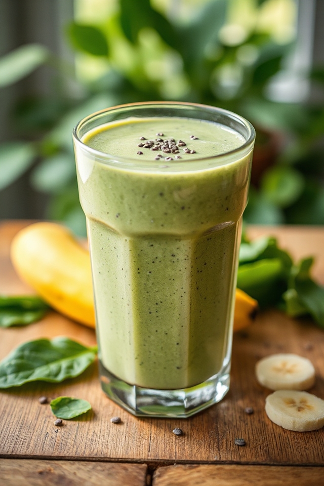 blend spinach banana yogurt