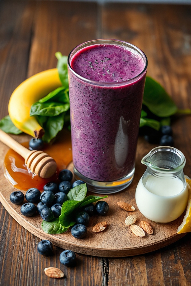 healthy blueberry spinach blend