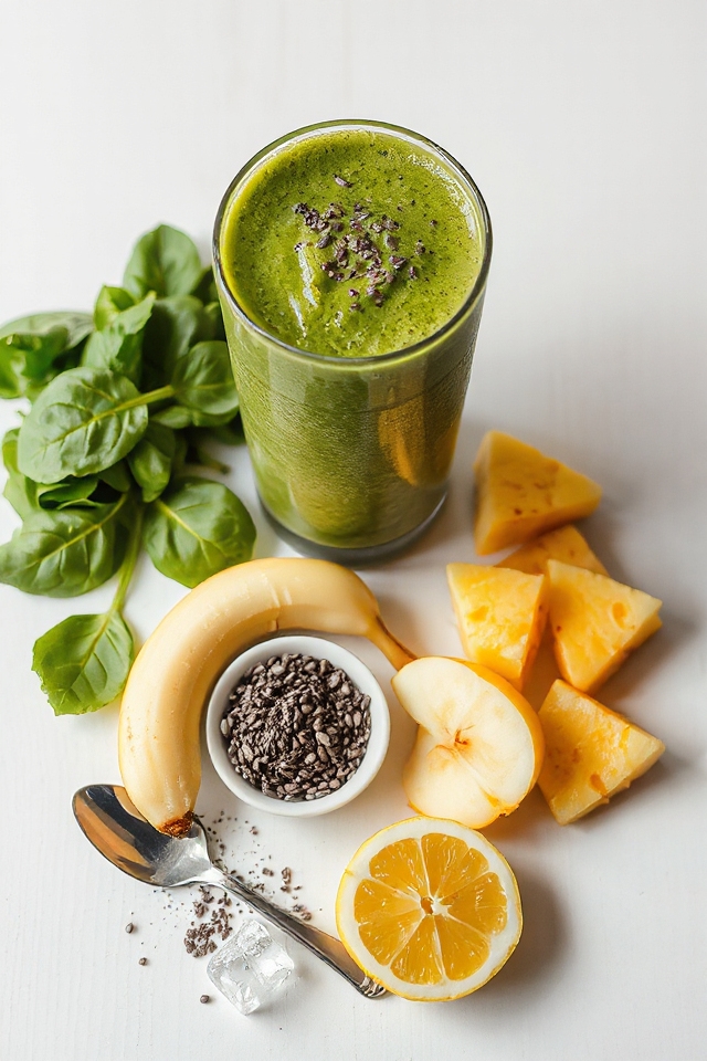 healthy vibrant green drink