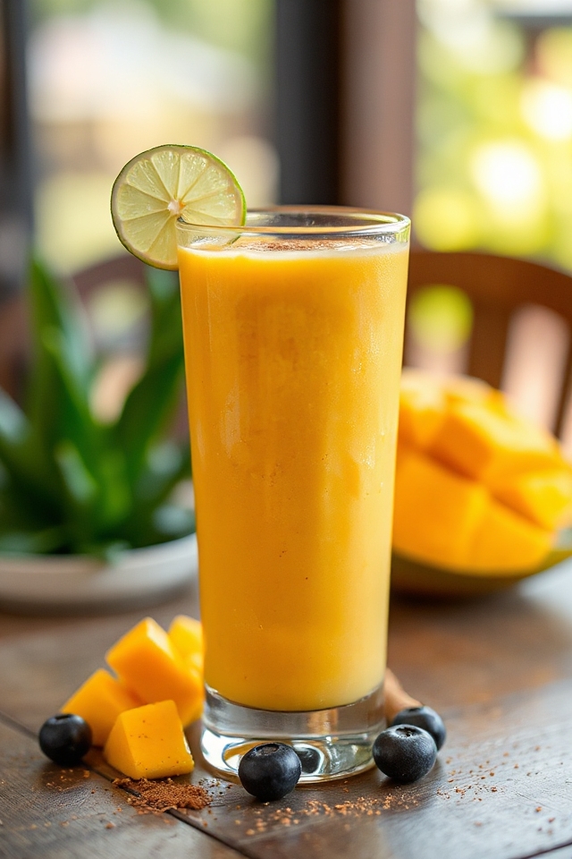 mango smoothie joyfully blended