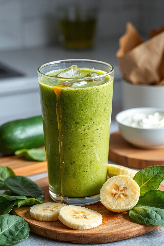 zucchini smoothie blending process